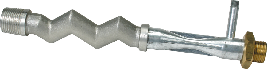 理查兹, 压铸的, white metal body with integrally cast side arm, plated Brass nozzle; cast aluminum baffle tube. 3/4" (1" drain, 1/8" NPT vacuum) Water Inlet, 12-1/2"(318mm) Length